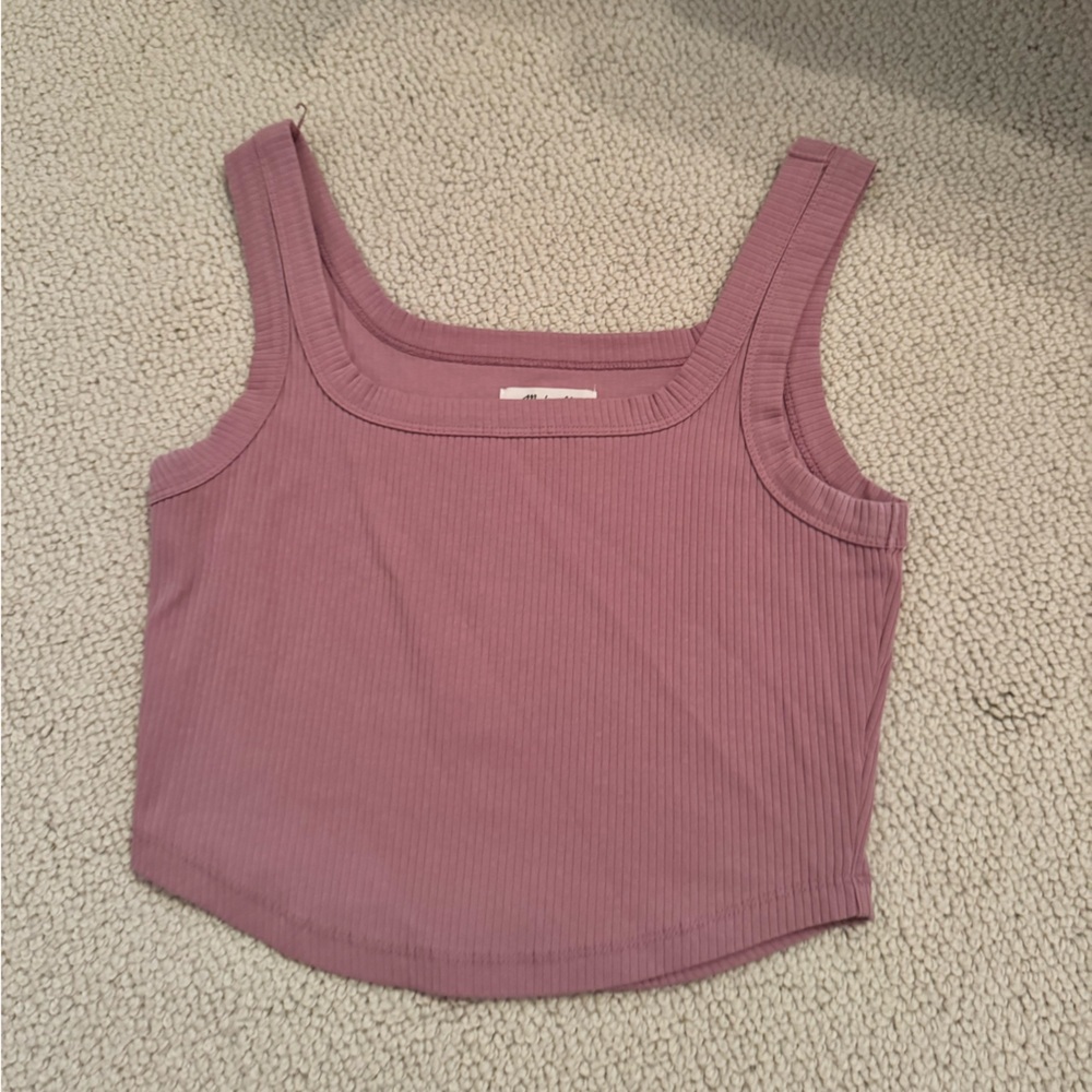 Madewell Mauve Ribbed Tank Top
